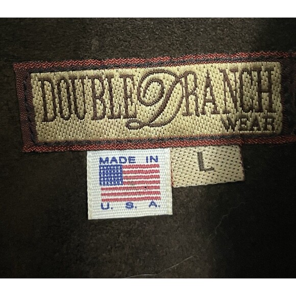 DOUBLE D RANCH USA Vintage beaded & fringe detail suede Long Jacket Large - Picture 5 of 7